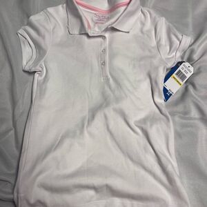 Nautica Girls Polo Shirt in White uniform Short Sleeve Polo